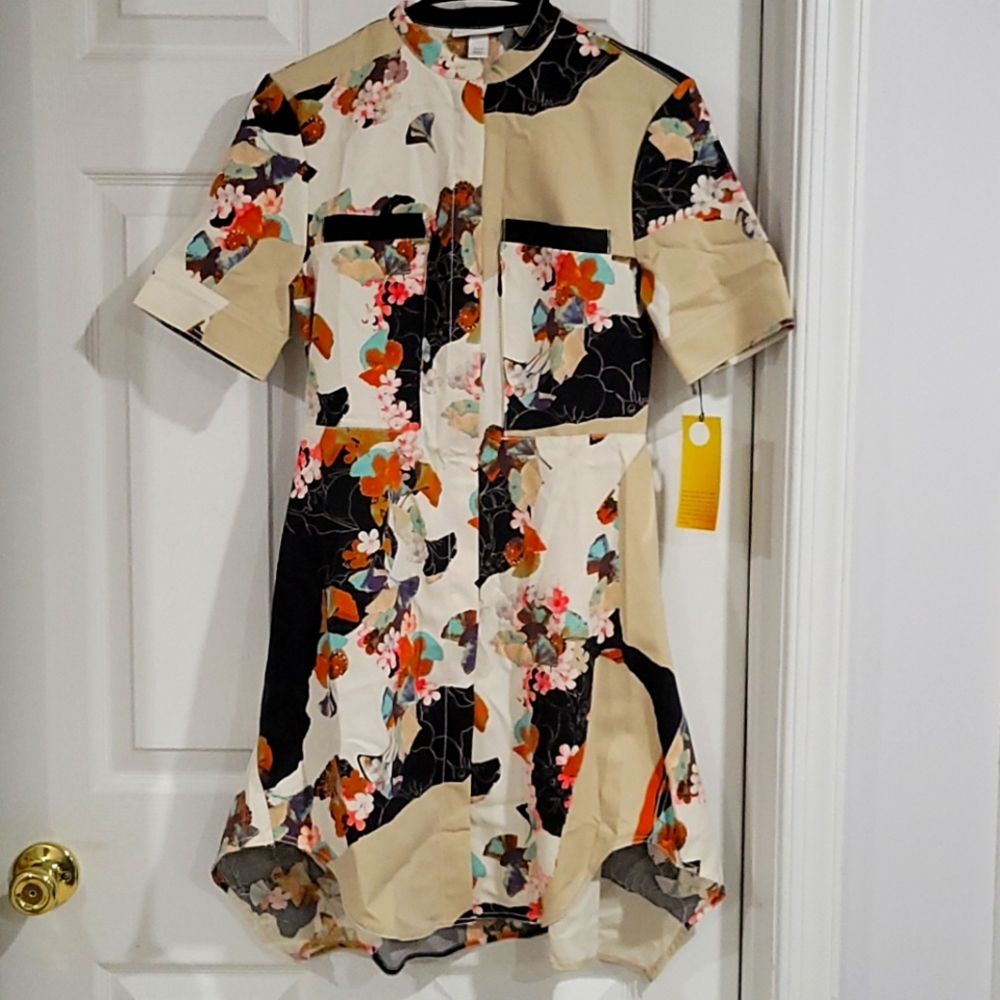 Floral shirt dress